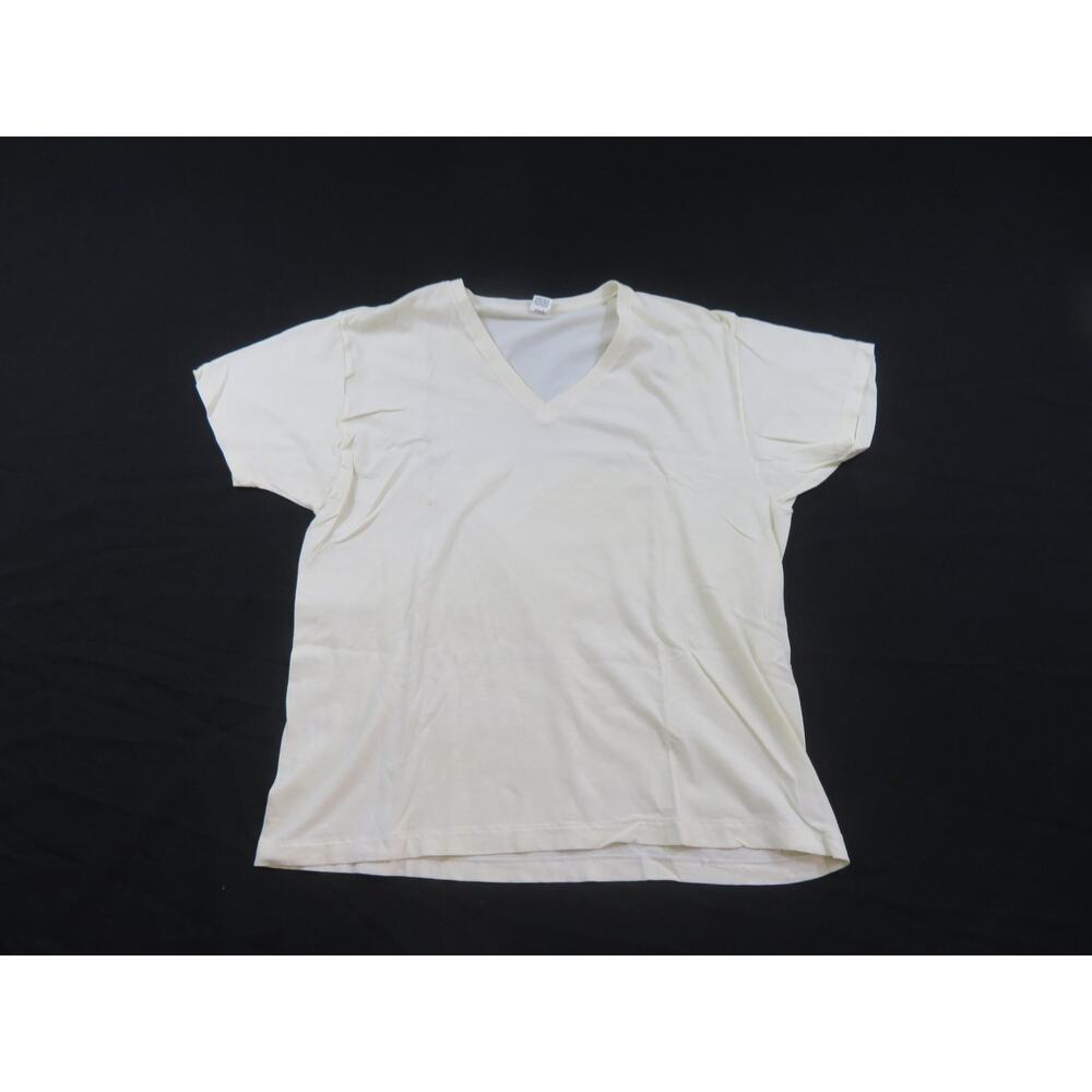 Jockey V-Neck T-shirt, Blank, Off-White Ivory color, Sz XL 1990s